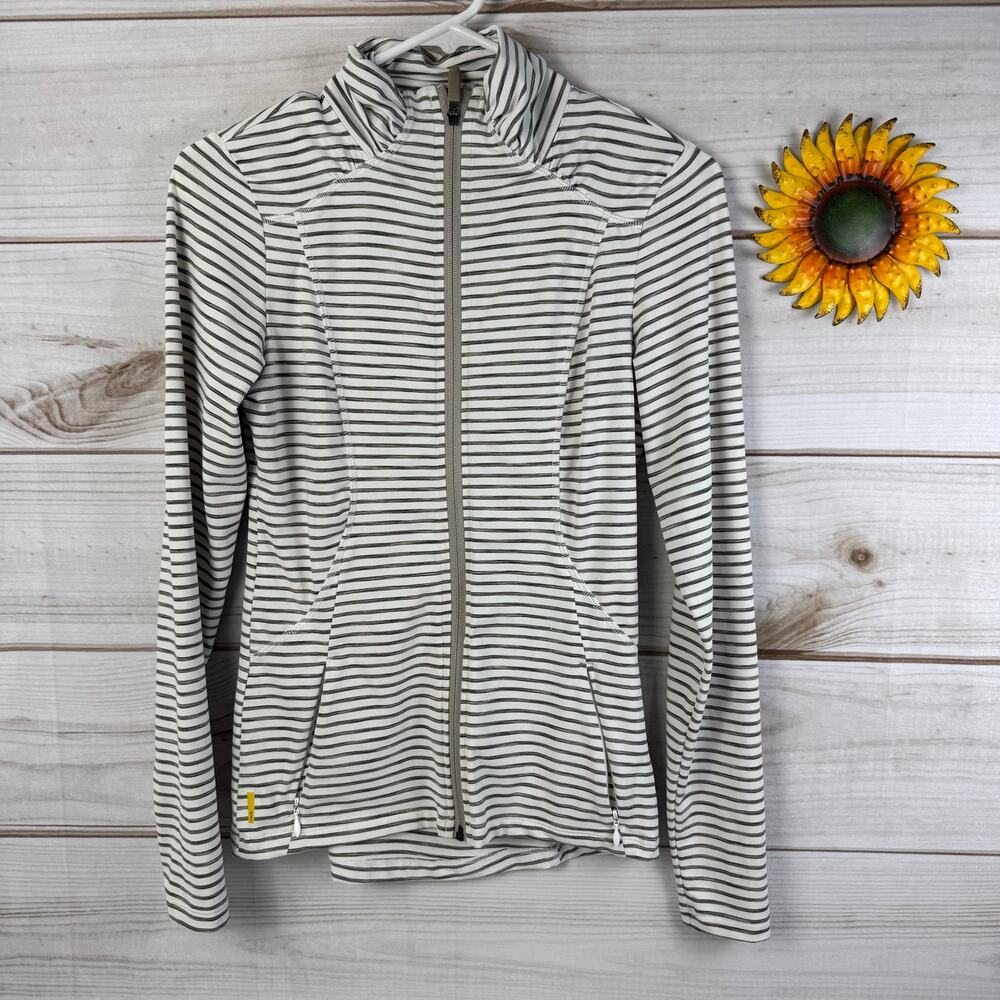 Lole Women's Striped Full Zip Mock Neck Athletic Jacket XS